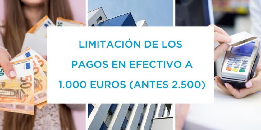 Ya en vigor la limitación de pagos en efectivo a 1.000 euros
